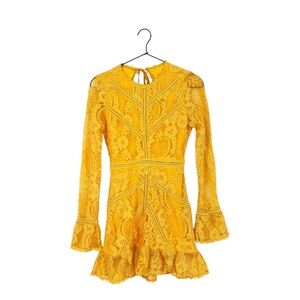 TOBI Lace Open Back Ruffle Dress | Extra Small